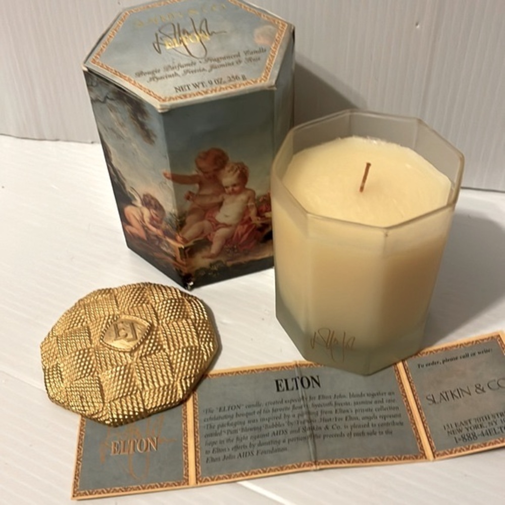 NWT RARE 1997 Elton John Candle By Slatkin & Co. In Box Collector's Edition -Vtg